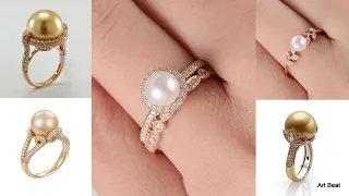 Latest Beautiful Pearl Gold Rings Designs | Daily Wear & Party Wear Unique Pearls Ring Designs 2020