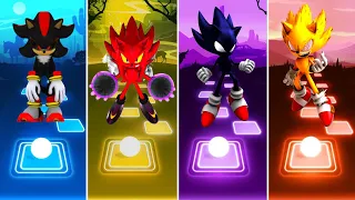 Shadow Exe 🆚 Super Knuckles 🆚 Dark Sonic 🆚 Fleetway Super Sonic || Tiles Hop Gameplay 🎯