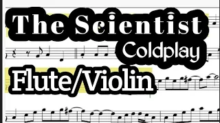 The Scientist Flute or Violin Sheet Music Backing Track Play Along Partitura