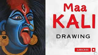 Angry Maa Kali Drawing For Beginners | Kali Mata Drawing Easy