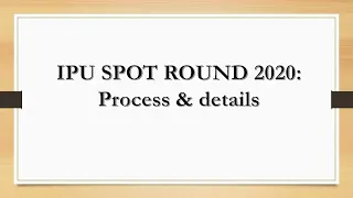 IPU SPOT round 2020: Process & details