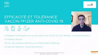 Vaccination anti-COVID19  - Efficacité et tolérance du vaccin Pfizer anti-COVID19 Pr Matthieu Revest