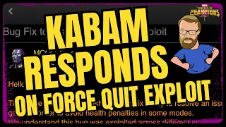 Force Quit Exploit Has Been Fixed! BUT Kabams Response Leaves Many Players ANGRY!