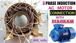 3 Phase Induction Motor Connection with Diagram || Star delta,star-delta connection/440 voltas motor