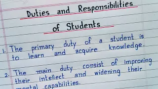 Duties and Responsibilities of Students - 10 lines essay in English