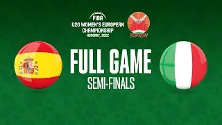 SEMI-FINALS: Spain v Italy | Full Basketball Game | FIBA U20 Women's European Championship 2022