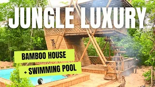 How to Build a Complete Bamboo Two Story House And Swimming Pools in 39 Days