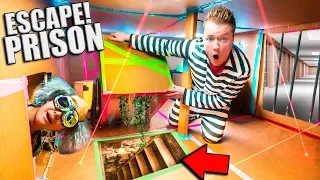 3 Story BOX FORT PRISON Escape HOTEL!! Escape With Spy Gadgets & More! (24 Hour Challenge)