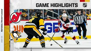 Devils @ Penguins 2/24 | NHL Highlights 2022