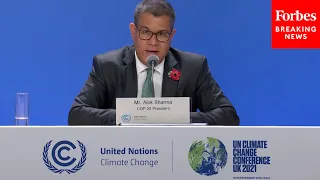 COP26 President Alok Sharma Holds Press Briefing As Climate Summit Begins In Glasgow