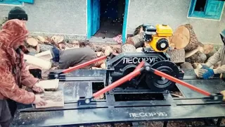 самодельный механический дровокол ПАУК на 4 работника homemade  wood splitter PAUK for 4 workers