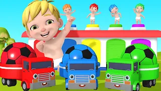 Color Balls & Sing a Song! | Wheels On the Bus, baby shark | Baby Nursery Rhymes & Kids Songs