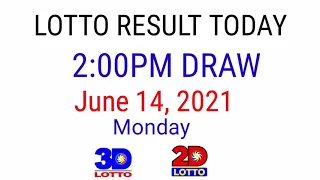 Lotto result today June 14, 2021 2pm draw 2D 3D 4D 6/45 6/55 PCSO