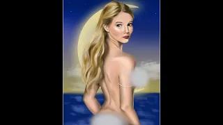 Портрет обнаженной Freya Allan(Цири)/ Nude portrait of Freya Allan (Ciri) in Infinite Painter