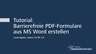 Tutorial: Barrierefreie PDF-Formulare aus MS Word erstellen