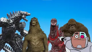 Guys Look a Godzilla, Mecha Godzilla, Shin Godzilla, and Kong