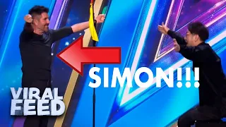 Simon Gets On Stage To Help Contestant Burst A Balloon By FARTING!!! | VIRAL FEED