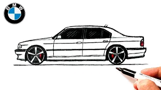How to draw a BMW E38 | Ehedov Elnur