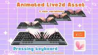 Black Keyboard Animated Live2d Asset for vtube studio