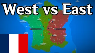 West France vs East France - WorldBox Timelapse