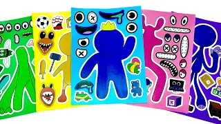 [ToyASMR] Decorate with Sticker Book Dress Up Rainbow Friends : Blue, Red, Green, Oranger, Pink