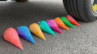 Experiment Car vs Foam Slime With Piping Bags | Crushing Crunchy & Soft Things by Car | Test S