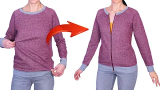 How to sew a zipper into a sweatshirt in 5 minutes correctly without waves!