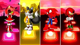 Amy Exe 🆚 Tails Exe 🆚 Spider Sonic Exe 🆚 Knuckles Exe | Tiles Hop EDM Rush Gameplay