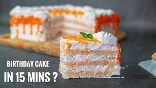 15 Min Birthday Cake | Super Easy & Quick Birthday Cake | Eggless & Without Oven | Yummy |Bread Cake