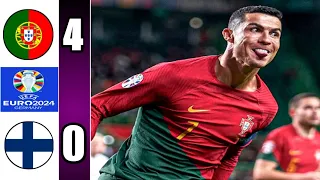 RONALDO SHOW ⚽ PORTUGAL VS FINLANDIA 4-0⚽ QUALIFIER EURO 2024|EXTENDED Highlight & All Goals|