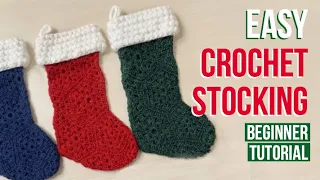 Easy Crochet Christmas Stocking Tutorial Part 1