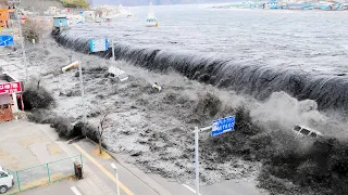 Biggest Tsunami Waves in Japan Caught On Video