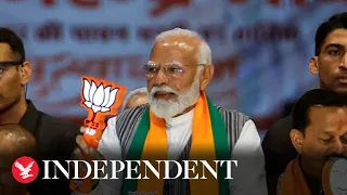 Watch again: Indian prime minister Narendra Modi holds mega roadshow amid elections