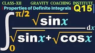 Q15 | Integral 0 to pi/2 root sin x / root sin x + cos x dx | 0 to pi/2 root over sin x / root over