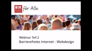 Webinar "Barrierefreies Internet - Webdesign" Teil 2 Haus des Stiftens gGmbH