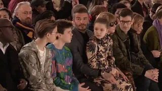 David, Romeo, Cruz, Harper Beckham and more at Victoria Beckham Fashion Show in London