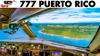 👩🏻‍✈️Pilotseye View BOEING 777 Landing in Puerto Rico🇵🇷