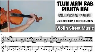 Free Sheet || Tujh Mein Rab Dikhta Hai - Ost Rab Ne Bana Di Jodi || Violin Sheet Cover