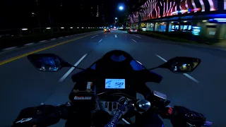 [YAMAHA R3] Singapore Night City Ride [4K] +Akrapovic Exhaust