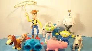 1996 DISNEY'S TOY STORY BURGER KING SET OF 8 COLLECTION MEAL TOYS VIDEO REVIEW