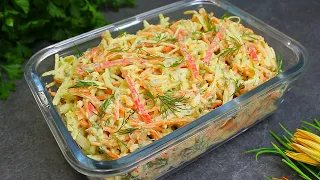 САЛАТ за 5 минут! Настолько вкусный, что на столе не остается! На  каждый день и на праздник можно