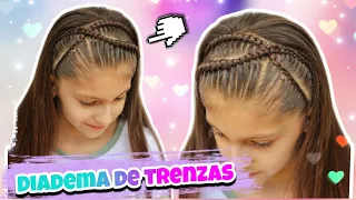 ▶ DIADEMA con trenzas cruzadas / Peinados FÁCILES para niñas 🎀