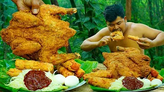 Full KFC Chicken Crispy In Wild | Deep Fried Chicken Crispy Eating So Delicious.