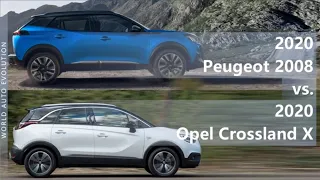 2020 Peugeot 2008 vs 2020 Opel Crossland X (technical comparison)