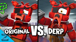 Where is Foxy's Hook? Original VS. DERP Version | Fazbear and Friends (Minecraft FNAF Animation)