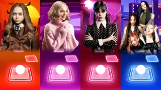 Megan (m3gan) vs emma myers (enid sinclair) vs wednesday (jenna ortega) vs blackpink - tiles hop edm