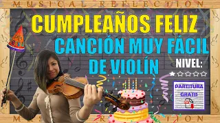 Canciones Fáciles para Violín CUMPLEAÑOS FELIZ HAPPY BIRTHDAY PARTITURA GRATIS TUTORIAL PASO A PASO