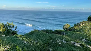 Surfing Surfer's Beach / Backdoor view from the cliff 8-10ft off shore wind Aguadilla, Puerto Rico