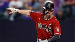 Corbin Carroll IS speed! The D-backs star hits a 2-RBI triple, then scores on grounder!