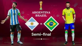 ARGENTINA VS BRAZIL WORLD CUP SEMI-FINAL | EA GAMEPLAY FC24 | MESSI VS NEYMAR JR